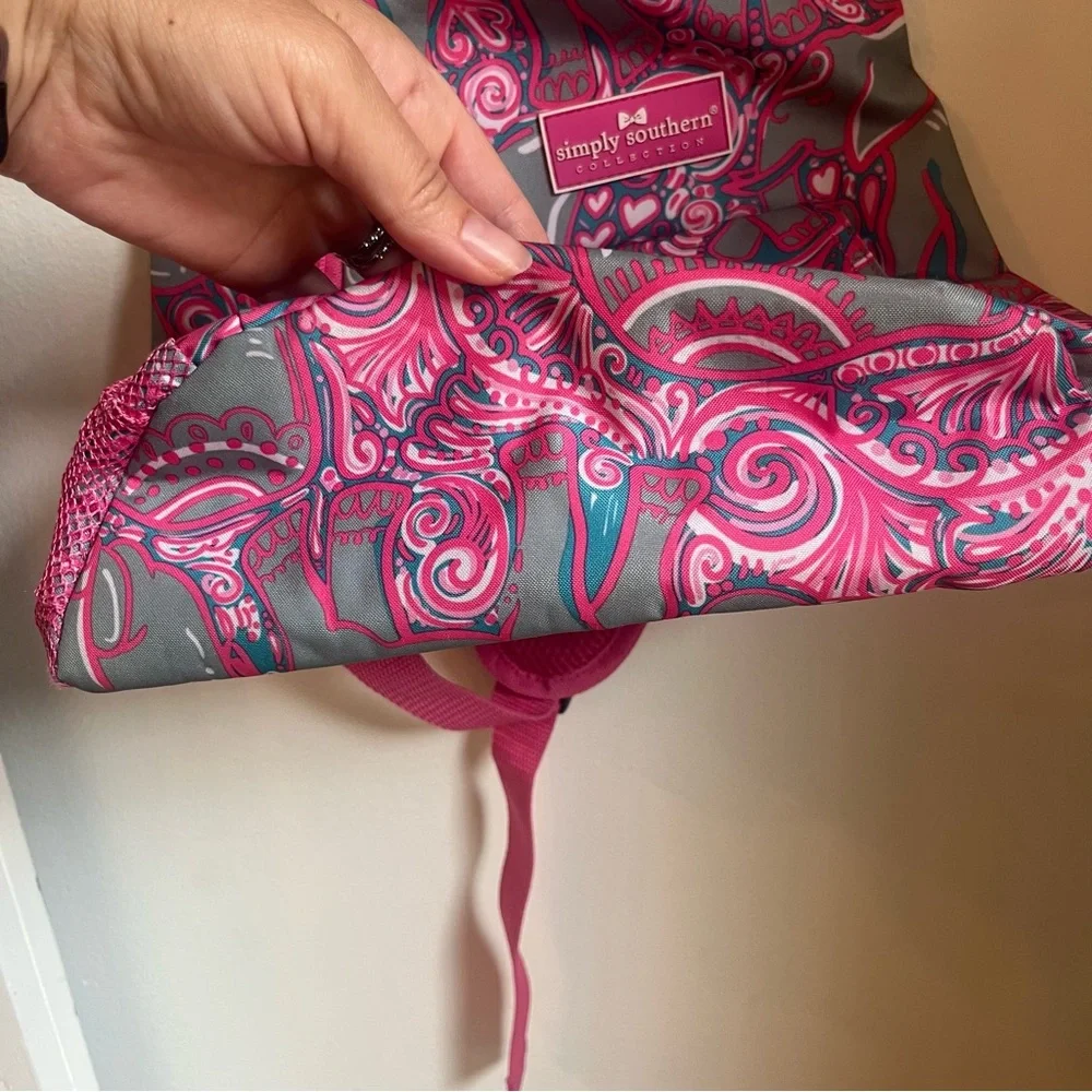 Simply Southern‎ Pink and Gray Sling Bag Crossbody Preppy Casual
